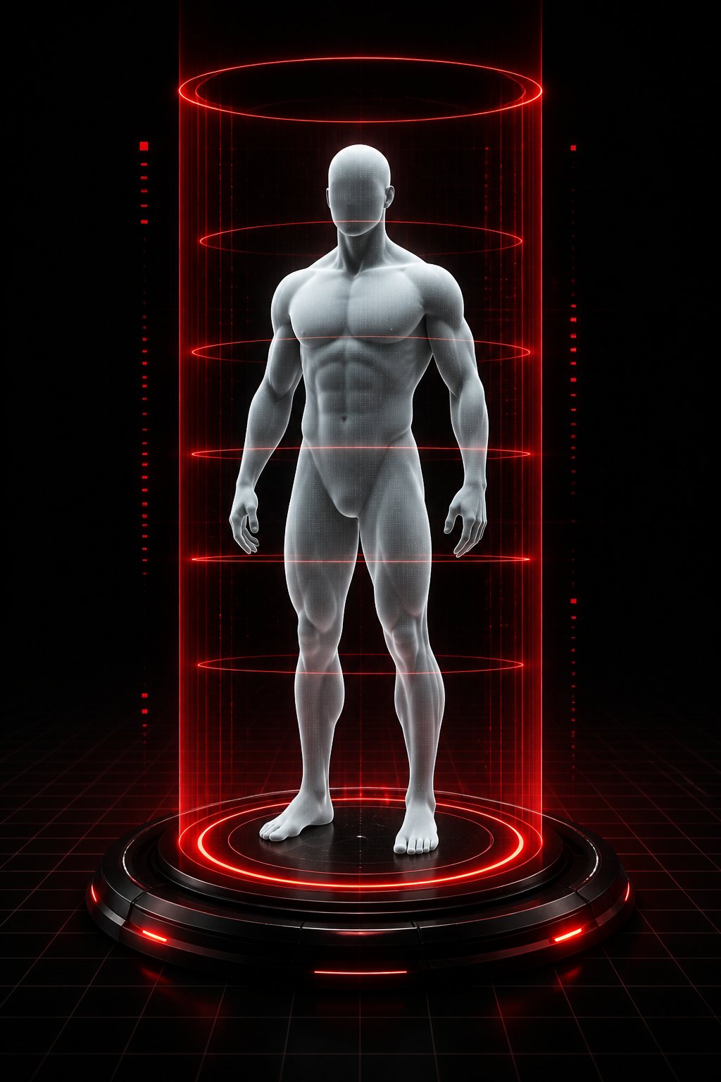 Representação visual de uma avaliação corporal com o Scan 3D Pro